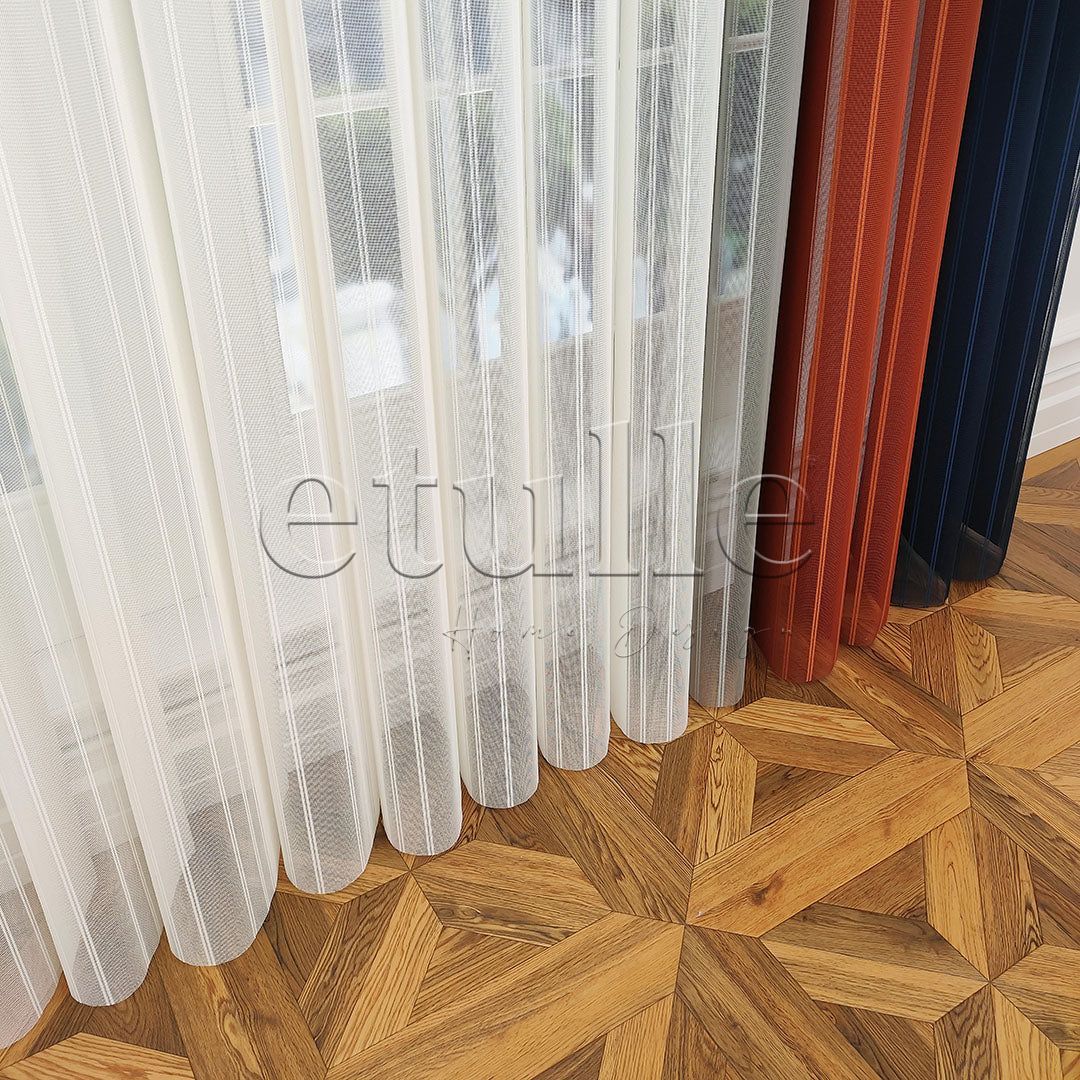 Leto - Striped Vertical Tulle Curtain
