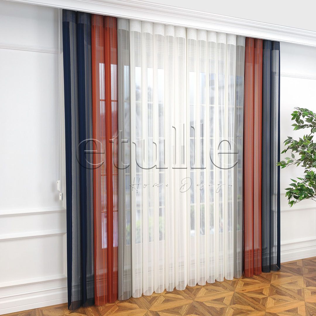 Leto - Striped Vertical Tulle Curtain