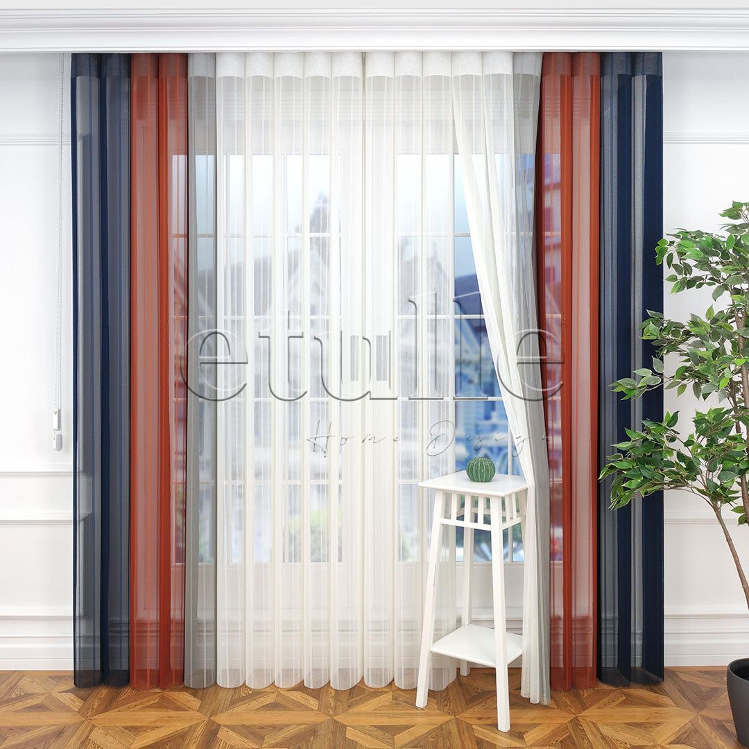 Leto - Striped Vertical Tulle Curtain