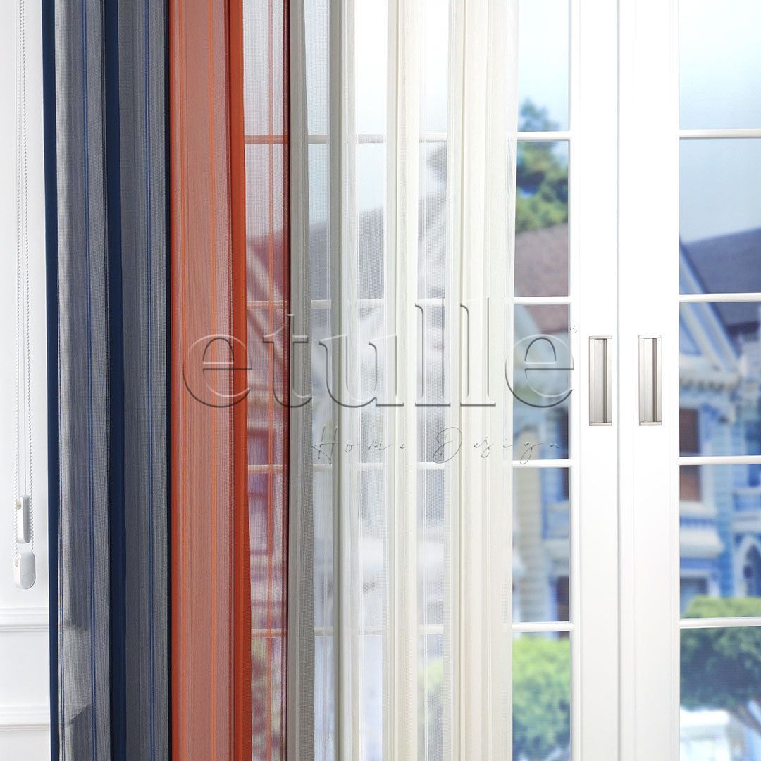 Leto - Striped Vertical Tulle Curtain