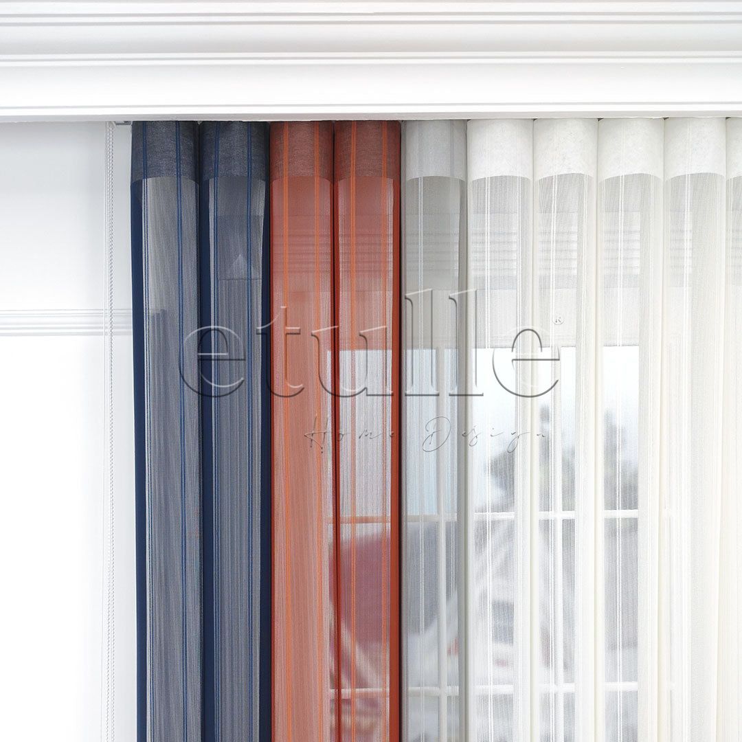 Leto - Striped Vertical Tulle Curtain