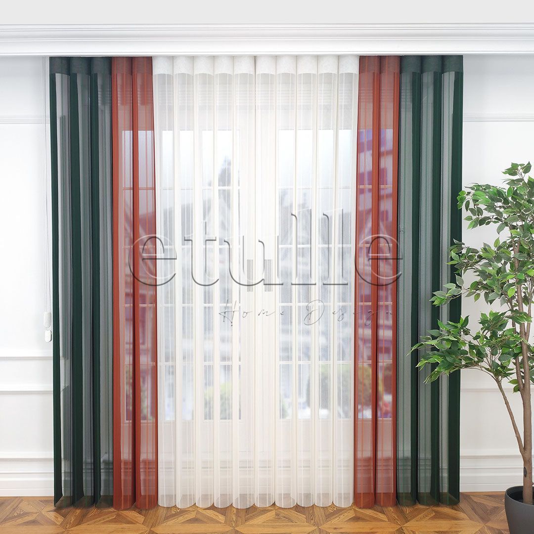 Loft - Striped Vertical Tulle Curtain