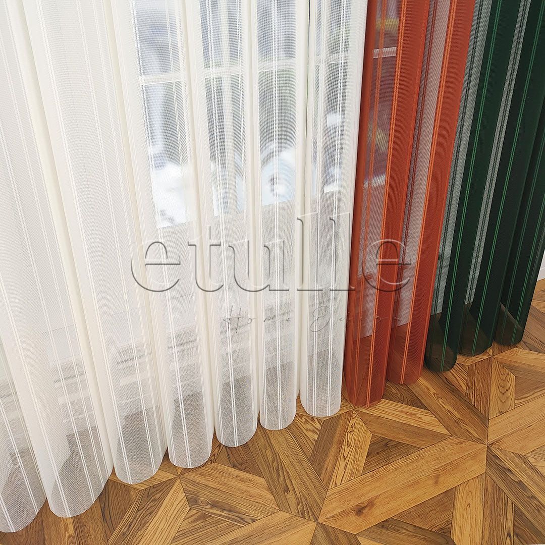 Loft - Striped Vertical Tulle Curtain