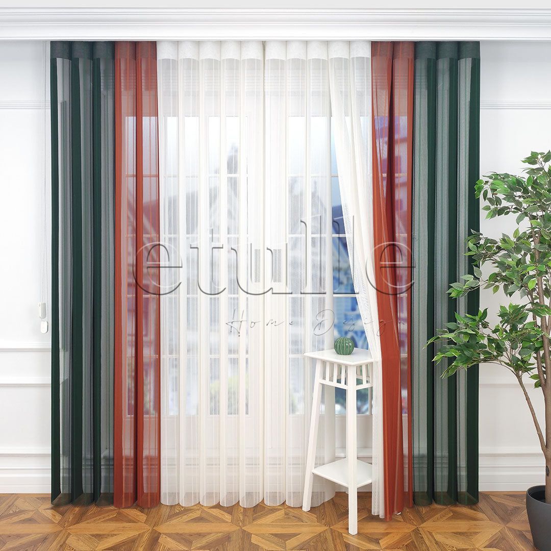 Loft - Striped Vertical Tulle Curtain