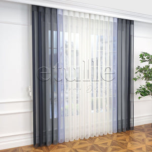 Madrid - Striped Vertical Tulle Curtains