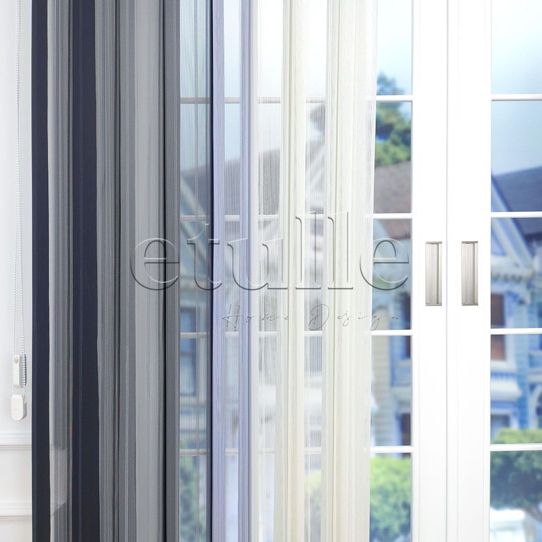 Madrid - Striped Vertical Tulle Curtains