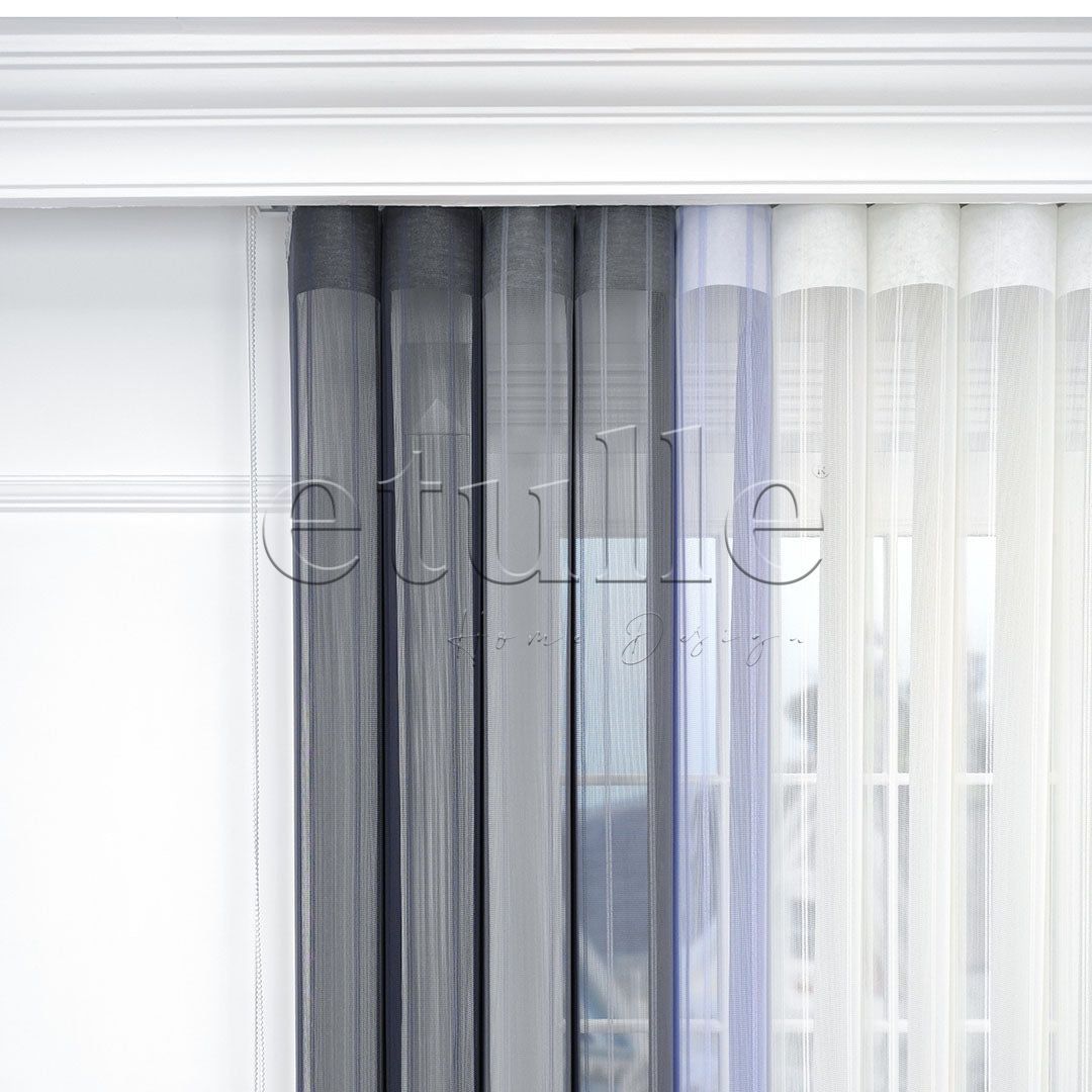 Madrid - Striped Vertical Tulle Curtains