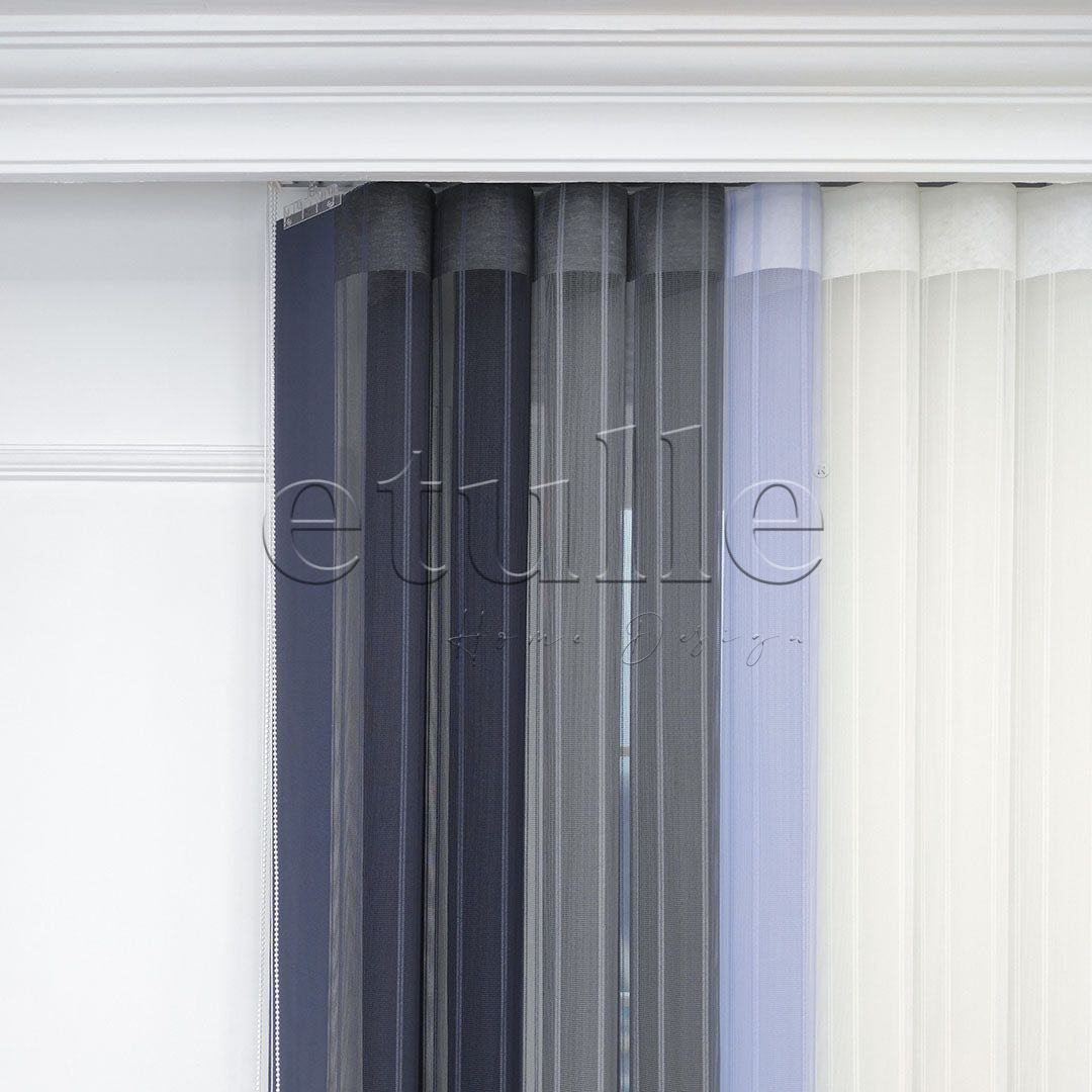 Madrid - Striped Vertical Tulle Curtains
