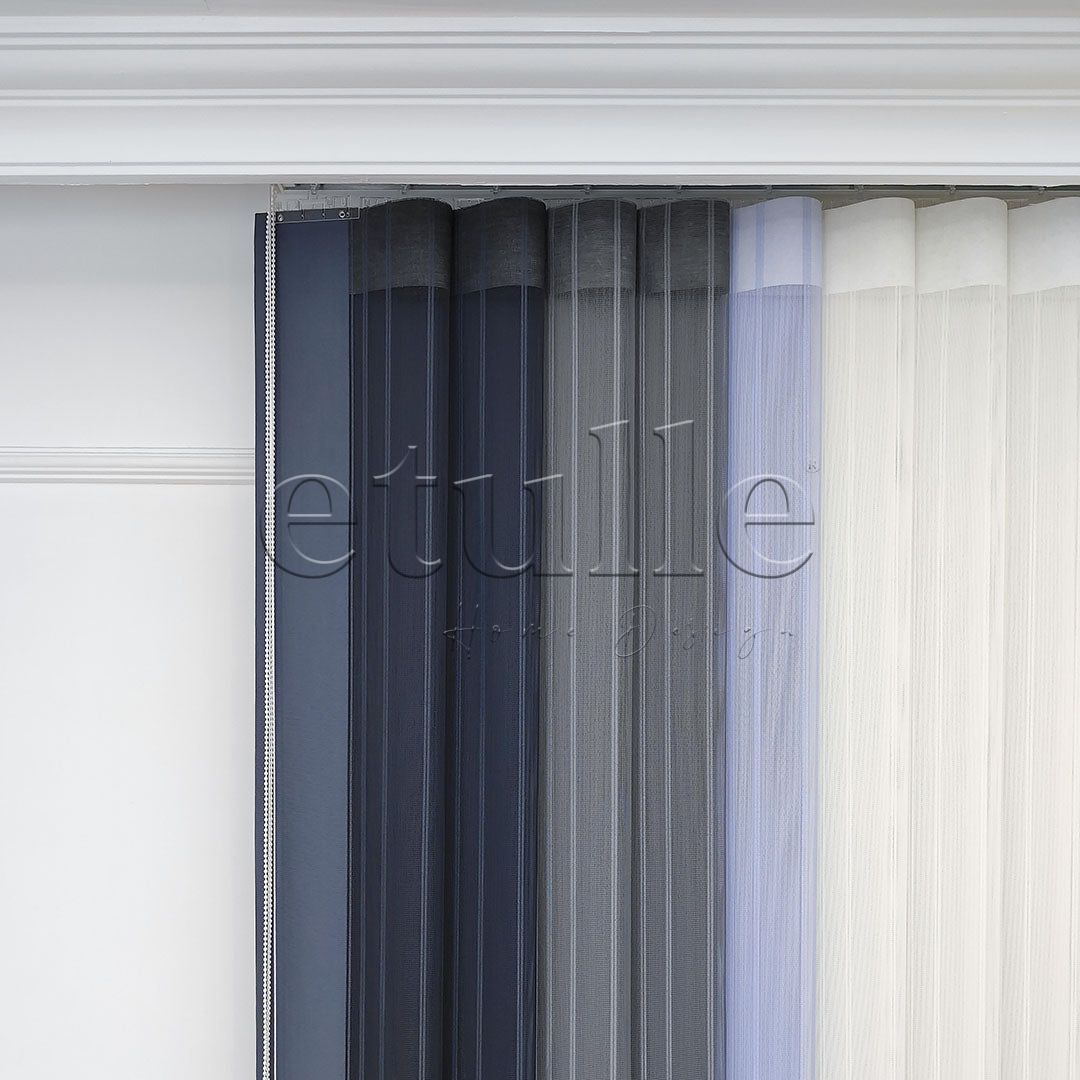 Madrid - Striped Vertical Tulle Curtains