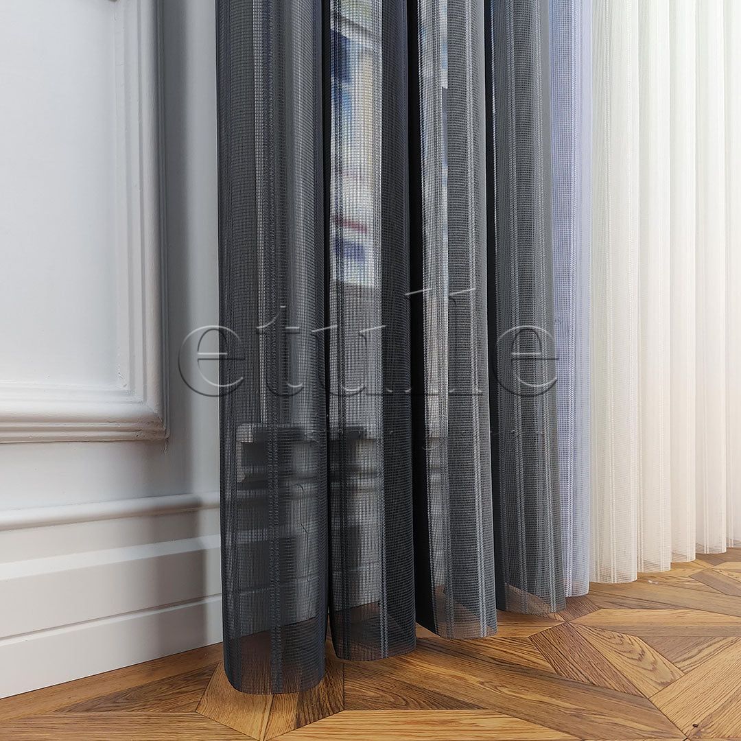 Madrid - Striped Vertical Tulle Curtains