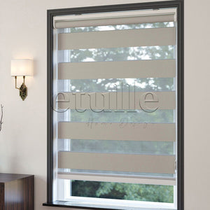 Dark Cream Blackout Zebra Curtain | But
