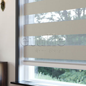 Dark Cream Blackout Zebra Curtain | But