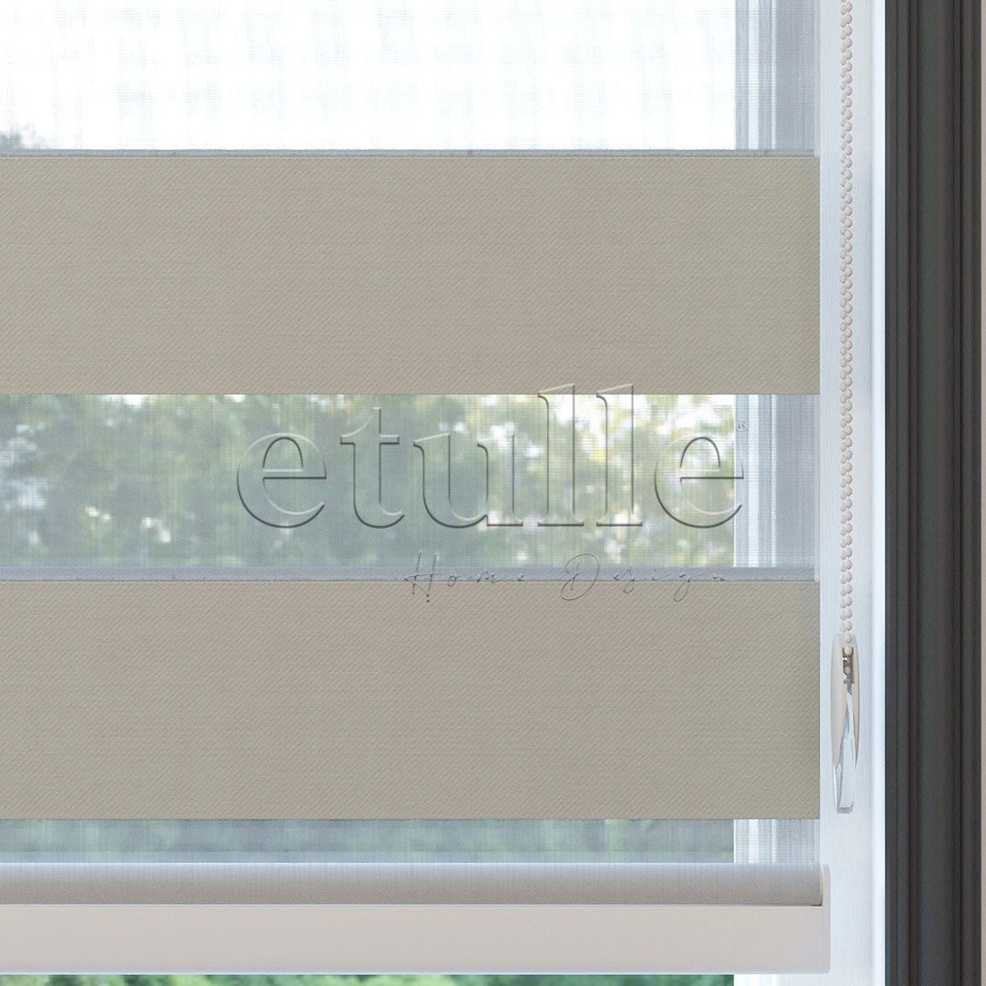 Dark Cream Blackout Zebra Curtain | But