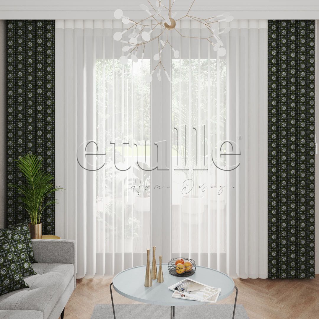 Majorelle - Printed Vertical Tulle Curtain