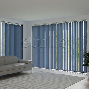 Blue Blackout Fabric Vertical Blinds | Seraphina