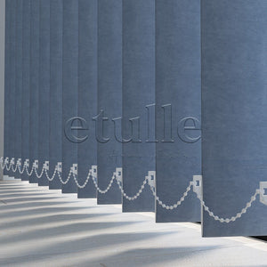 Blue Blackout Fabric Vertical Blinds | Seraphina