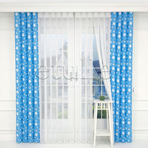 Blue Star - Children's Room Vertical Tulle Curtains