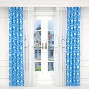 Blue Star - Children's Room Vertical Tulle Curtains