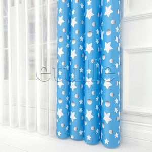 Blue Star - Children's Room Vertical Tulle Curtains