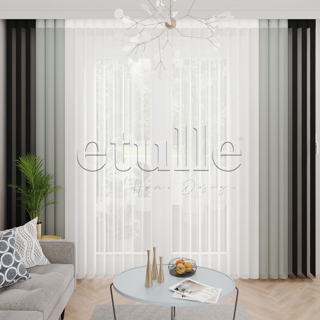 Misaki - Plain Vertical Tulle Curtain