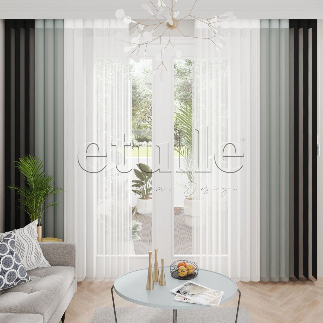 Misaki - Plain Vertical Tulle Curtain
