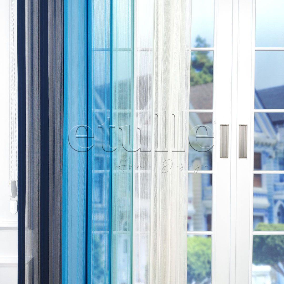 Monaco - Striped Vertical Tulle Curtain
