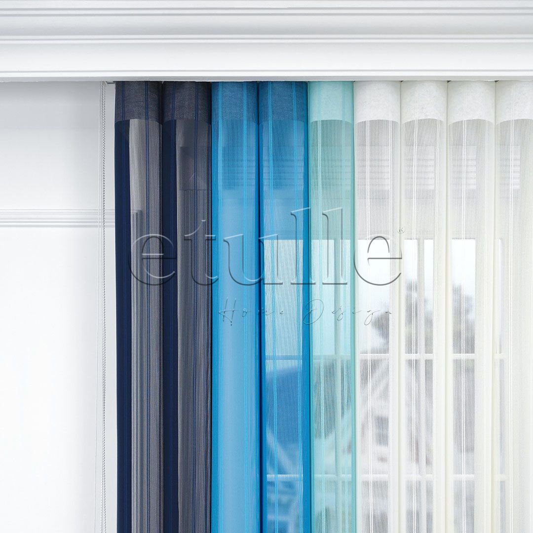 Monaco - Striped Vertical Tulle Curtain