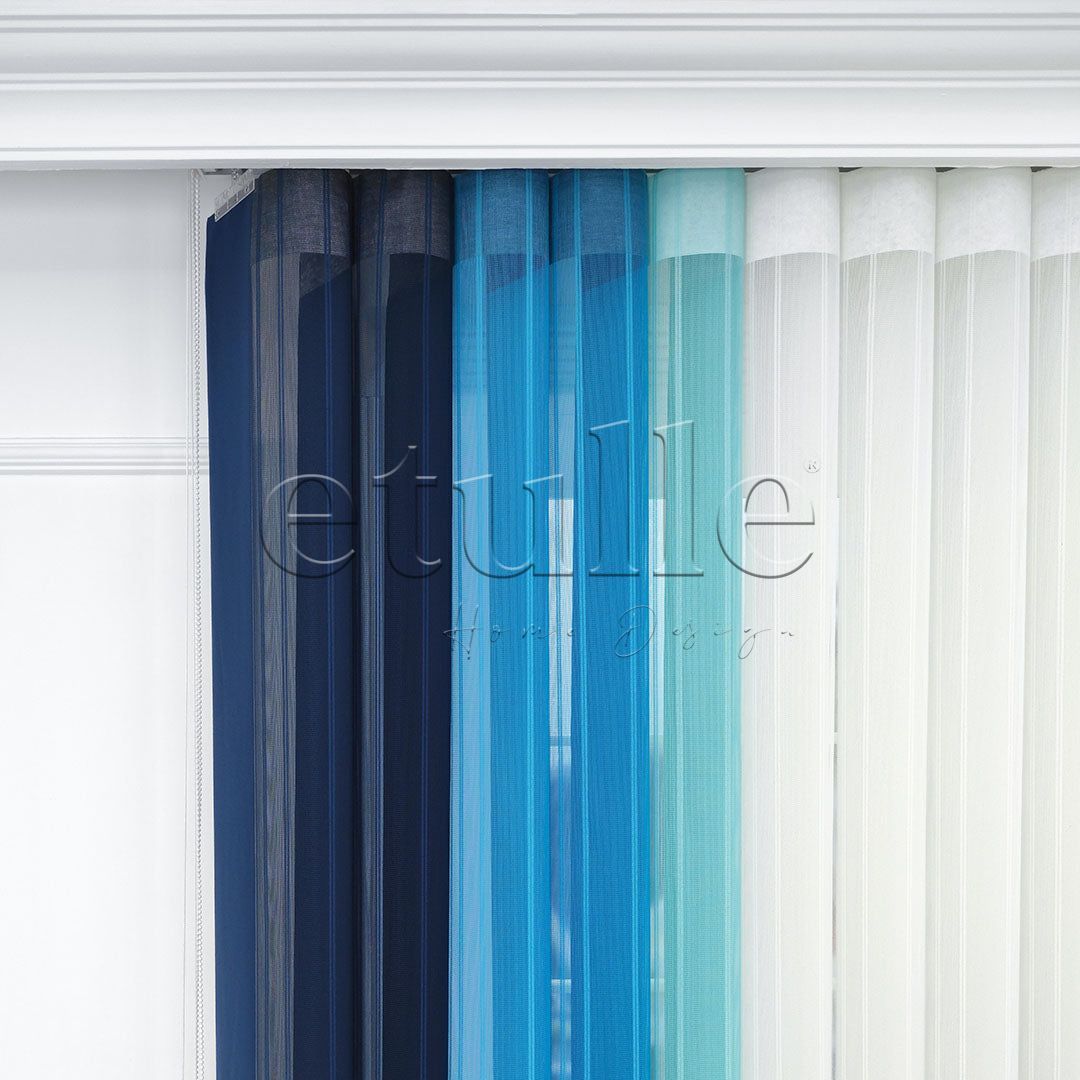 Monaco - Striped Vertical Tulle Curtain