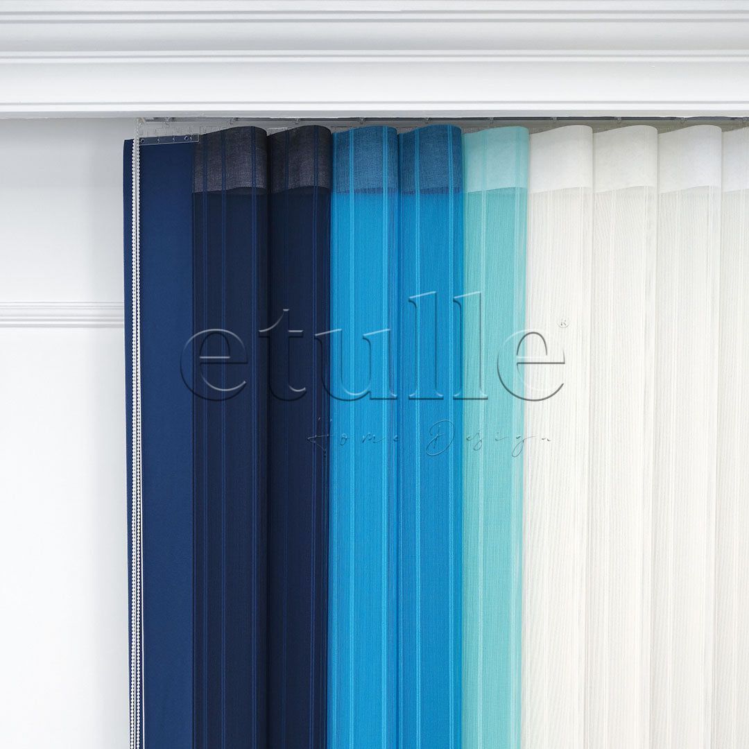 Monaco - Striped Vertical Tulle Curtain