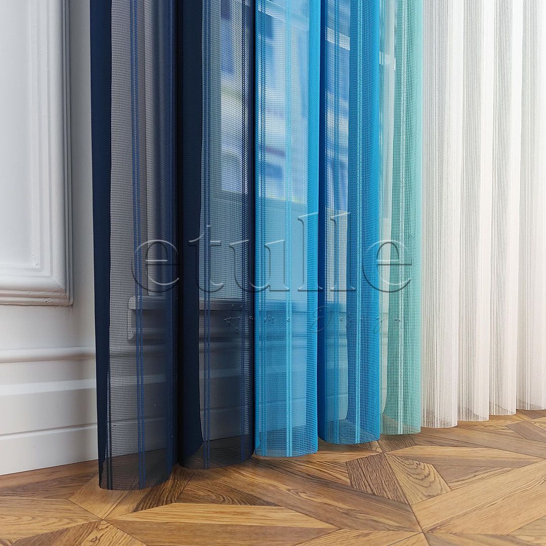 Monaco - Striped Vertical Tulle Curtain
