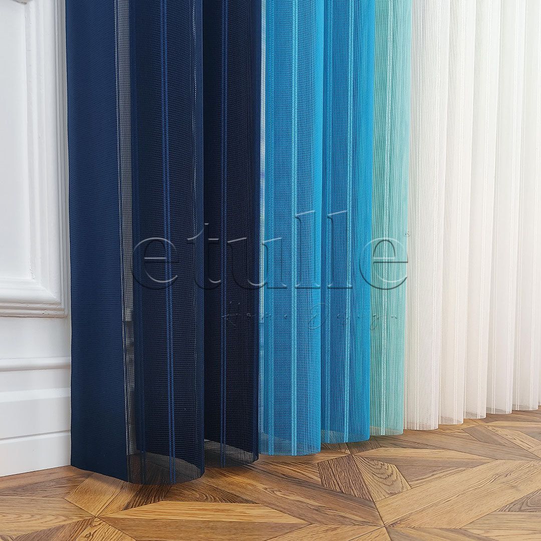 Monaco - Striped Vertical Tulle Curtain