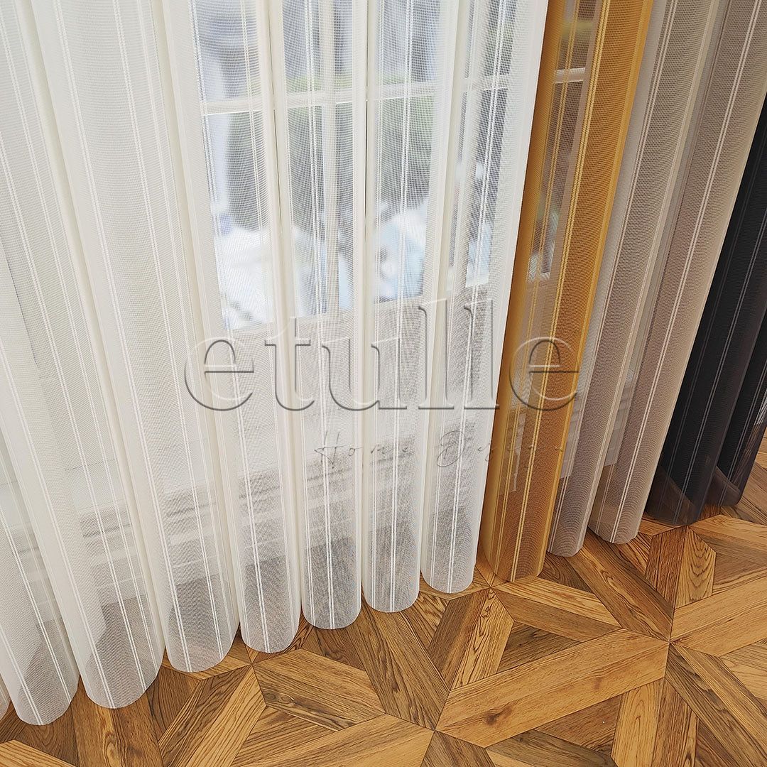 Montreal - Striped Vertical Tulle Curtains