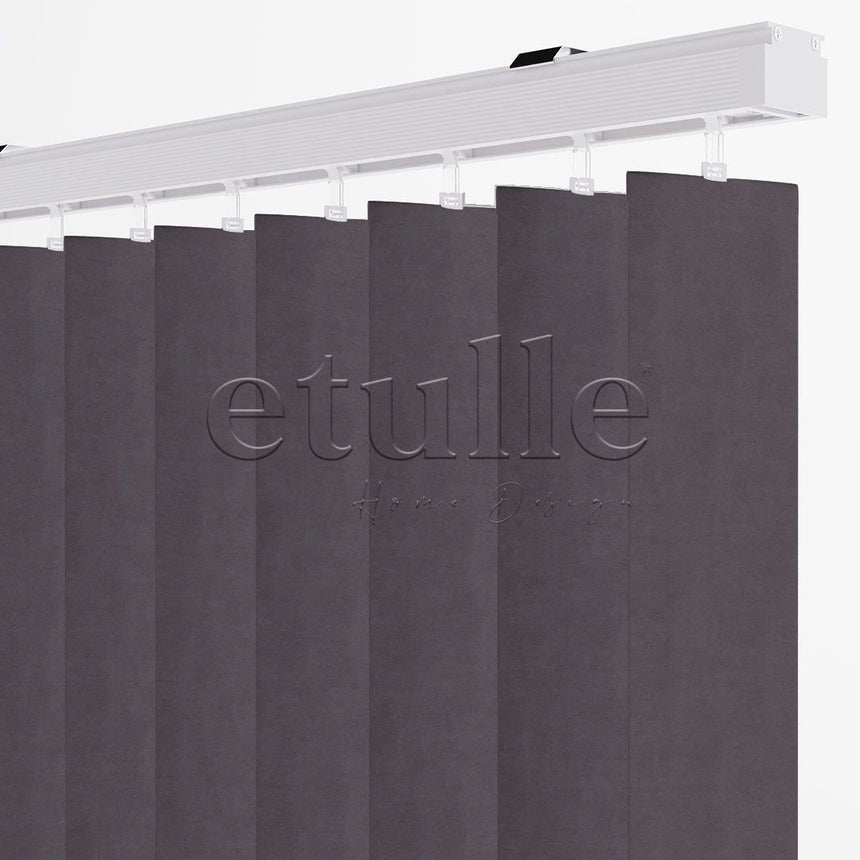 Purple Blackout Fabric Vertical Blinds | Seraphina