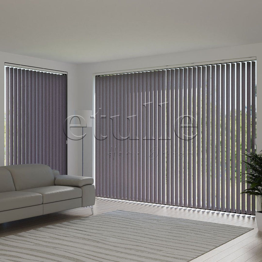 Purple Blackout Fabric Vertical Blinds | Seraphina