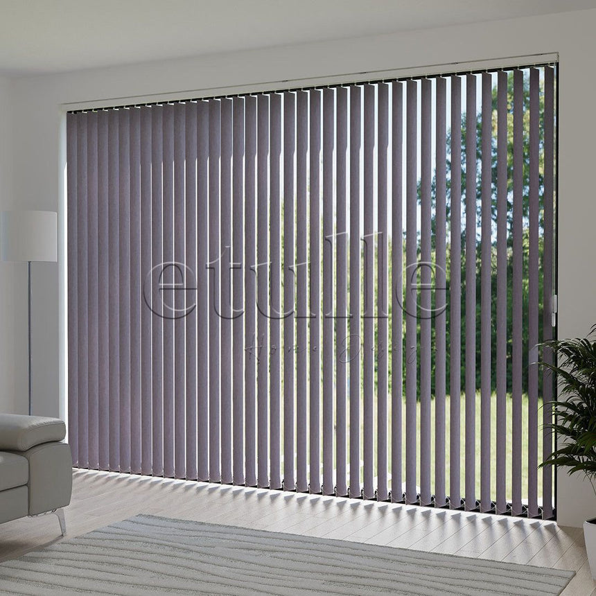 Purple Blackout Fabric Vertical Blinds | Seraphina