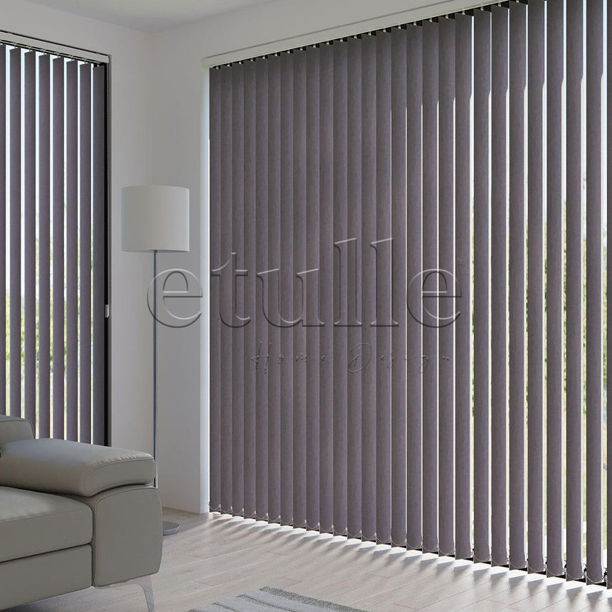 Purple Blackout Fabric Vertical Blinds | Seraphina