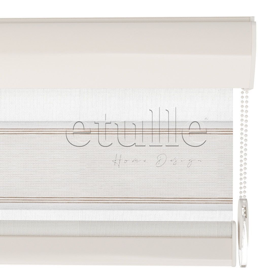 Ecru Pleated Zebra Curtain | Morricone