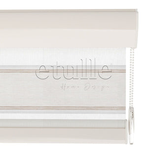 Ecru Pleated Zebra Curtain | Morricone