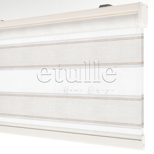 Ecru Pleated Zebra Curtain | Morricone