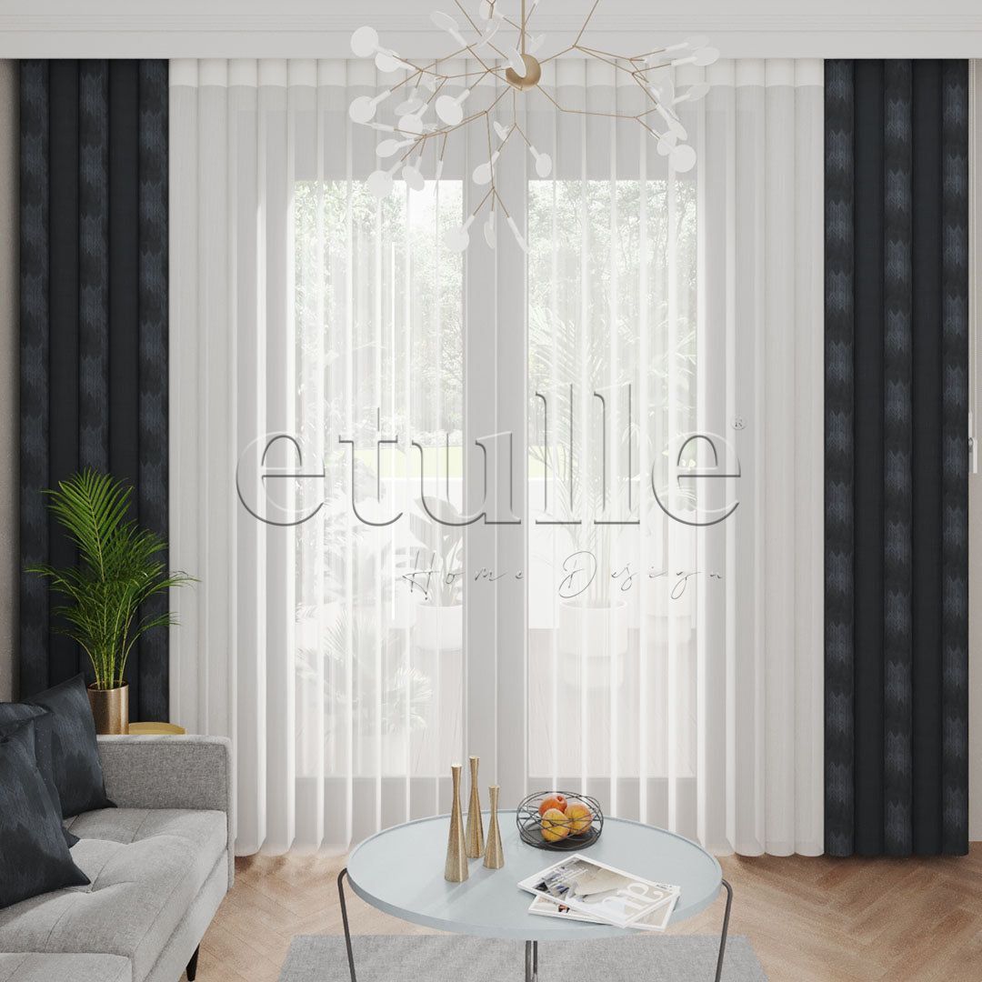 Moss Cudi - Printed Vertical Tulle Curtain