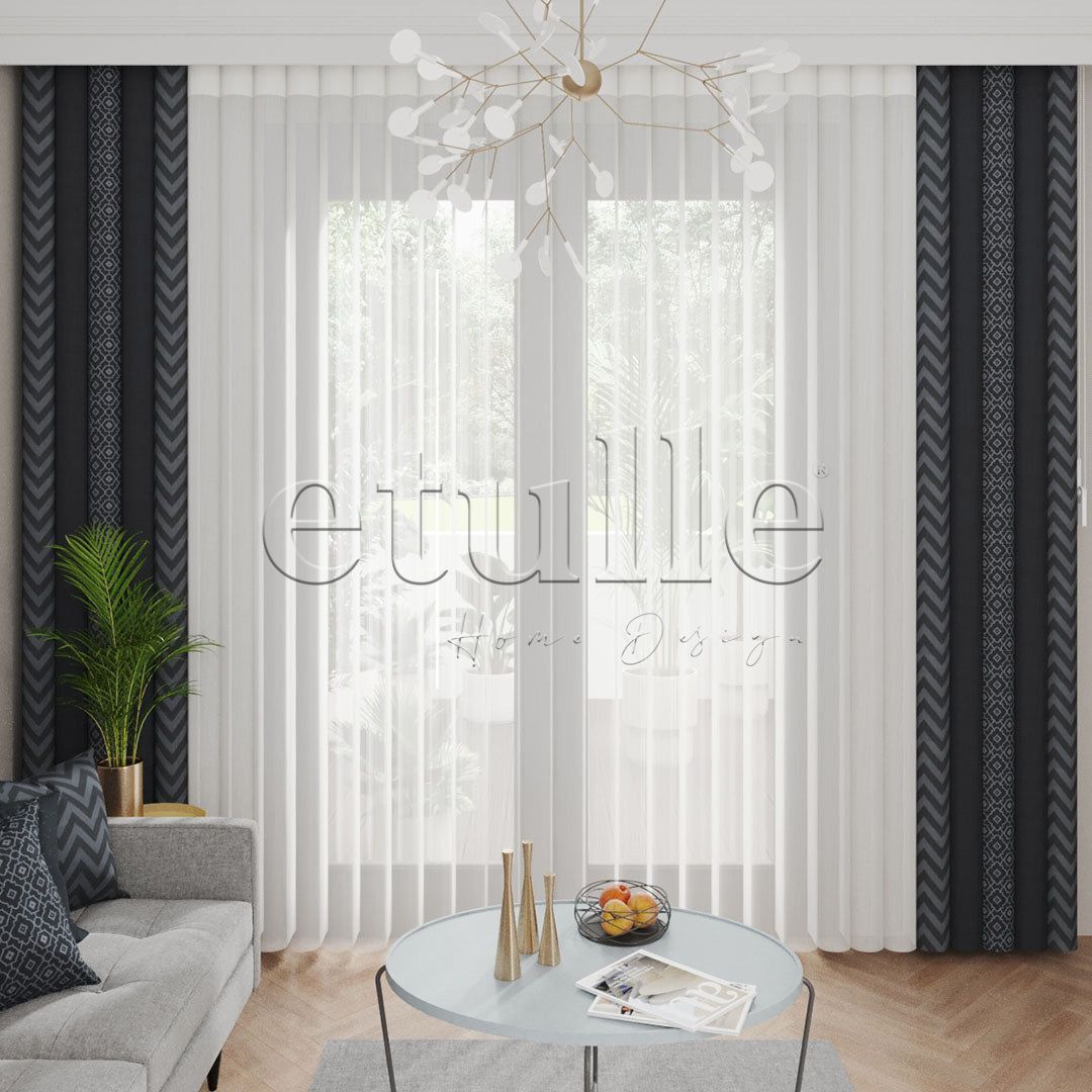 Moss King - Printed Vertical Tulle Curtain