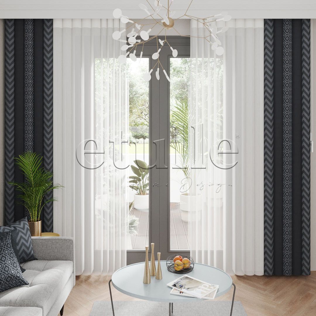 Moss King - Printed Vertical Tulle Curtain