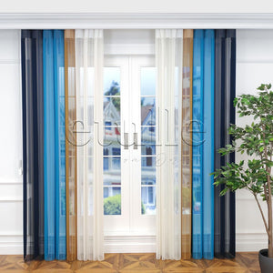 Napoli - Striped Vertical Tulle Curtains