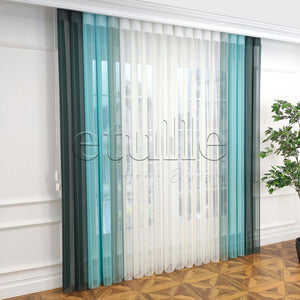 Palm - Striped Vertical Tulle Curtain