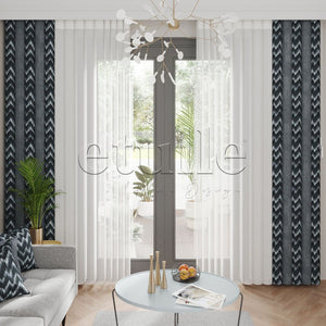 Piru Kafka - Printed Vertical Tulle Curtain