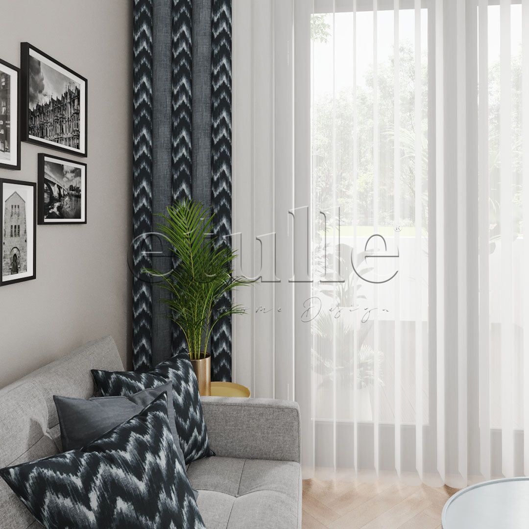 Piru Kafka - Printed Vertical Tulle Curtain