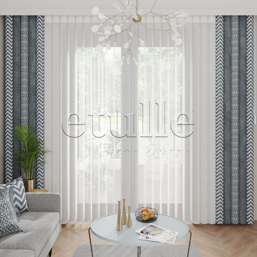 Piru King - Printed Vertical Tulle Curtain