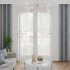 Piru King - Printed Vertical Tulle Curtain