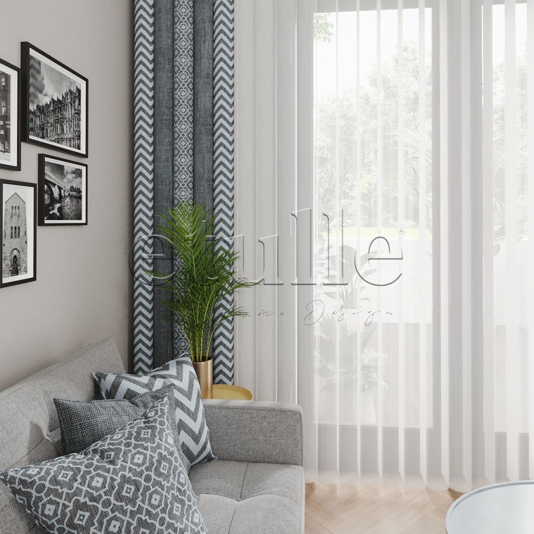Piru King - Printed Vertical Tulle Curtain