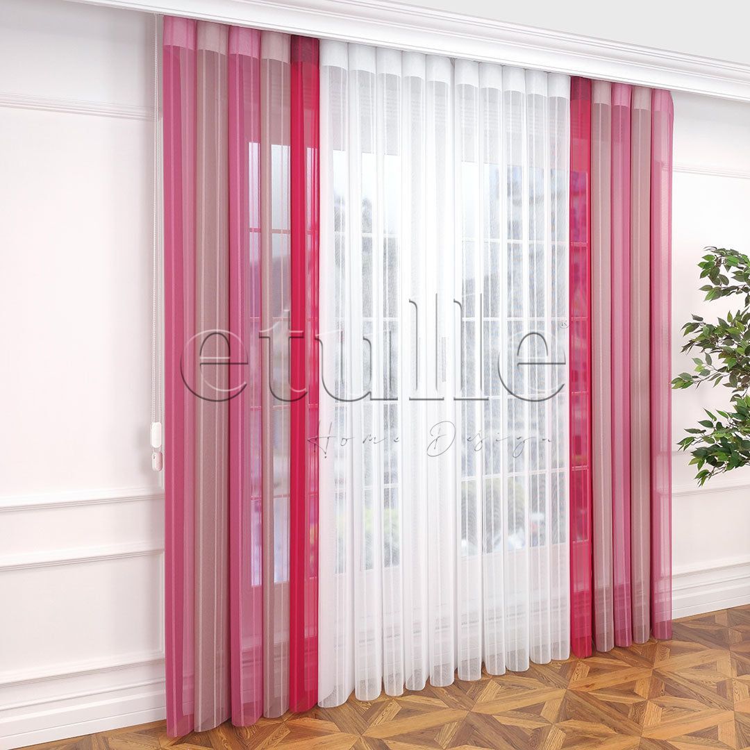 Pure - Striped Vertical Tulle Curtain